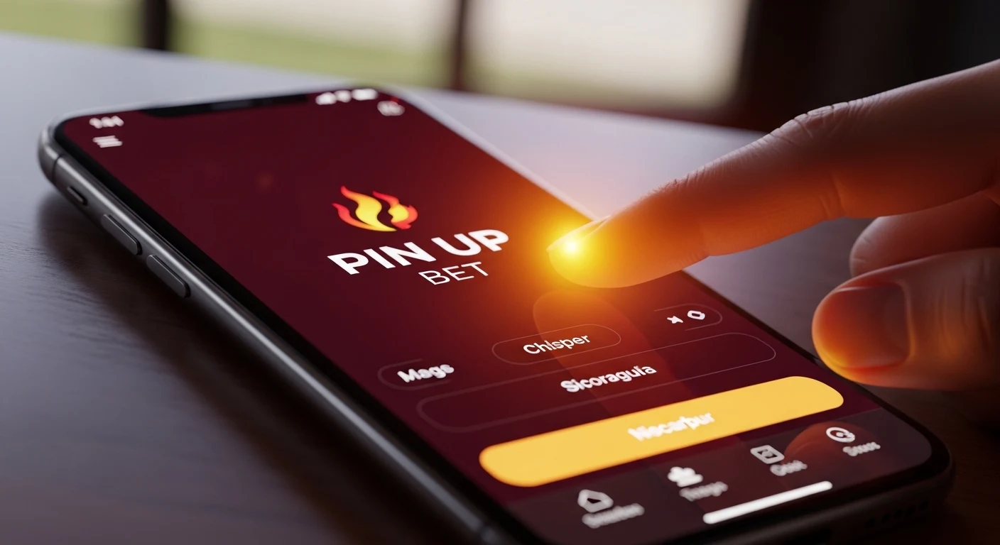 Usuario usando Pin Up Bet en el móvil en Nicaragua con interfaz de apuestas